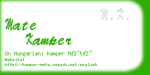 mate kamper business card